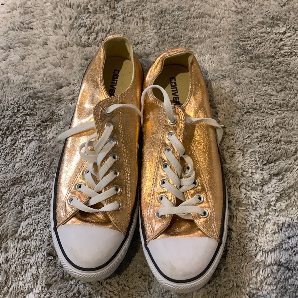 Converse Shoes Womens 11 copper Metallic Chuck Taylor All Star OX Sneakers
